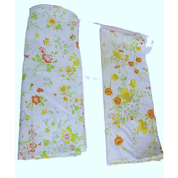 Vintage 1970s Springmaid No Iron Percale Standard Floral Pillowcases Set of 2 - Picture 1 of 6
